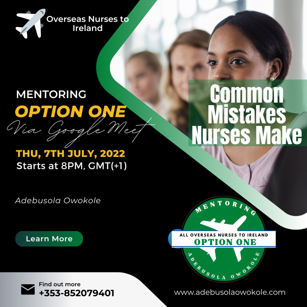 Upcoming Webinar – Option One Mentoring/NMBI Overseas Nurses Application